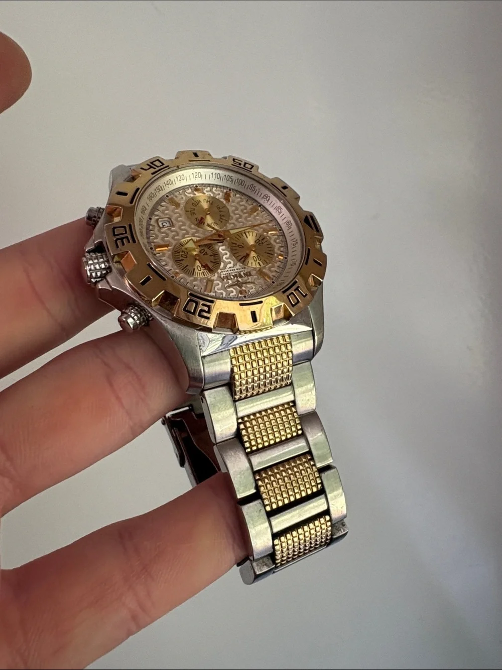 Invicta Two-Tone Gold and Silver Chronograph Watch